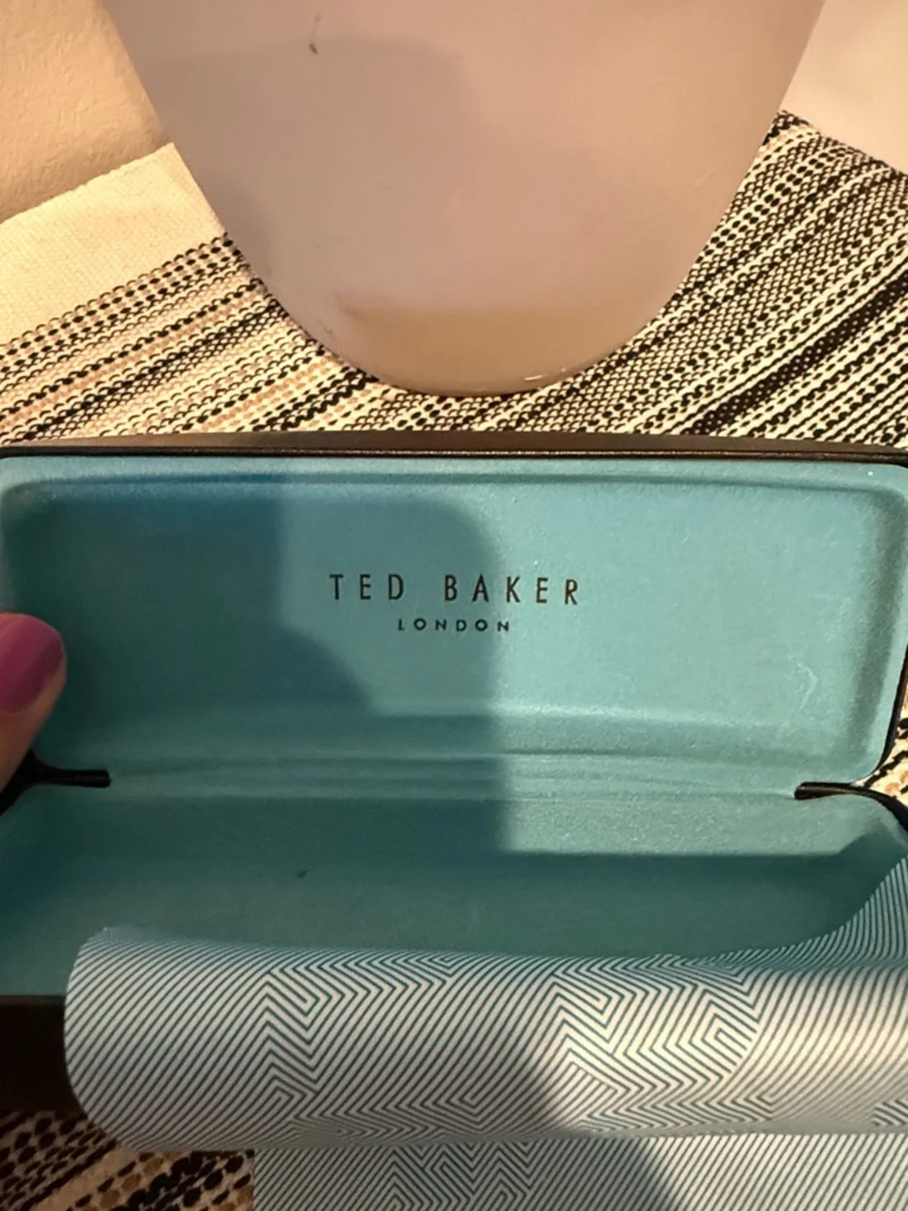 Ted Baker‎ Black Sunglasses Case with Teal Logo With Cloth